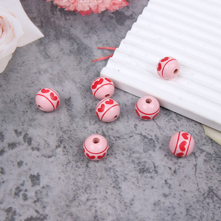 Wholesale 20PCS DIY Valentine's Day Love Color Tassels Twine Wooden Beads